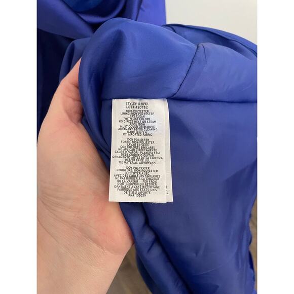 Aqua Satin Cowl Open Back Gown -
Exclusive blue size 12 women prom wedding - Picture 4 of 8